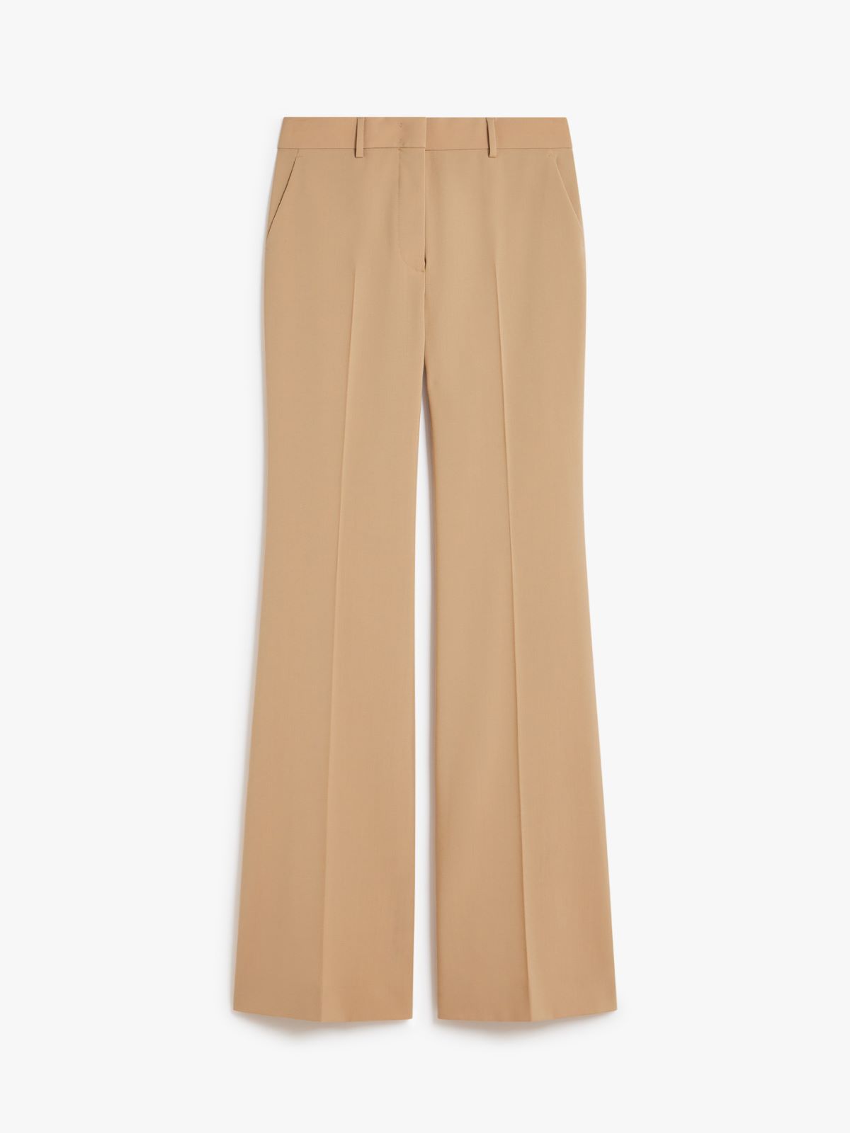 Flared stretch wool trousers