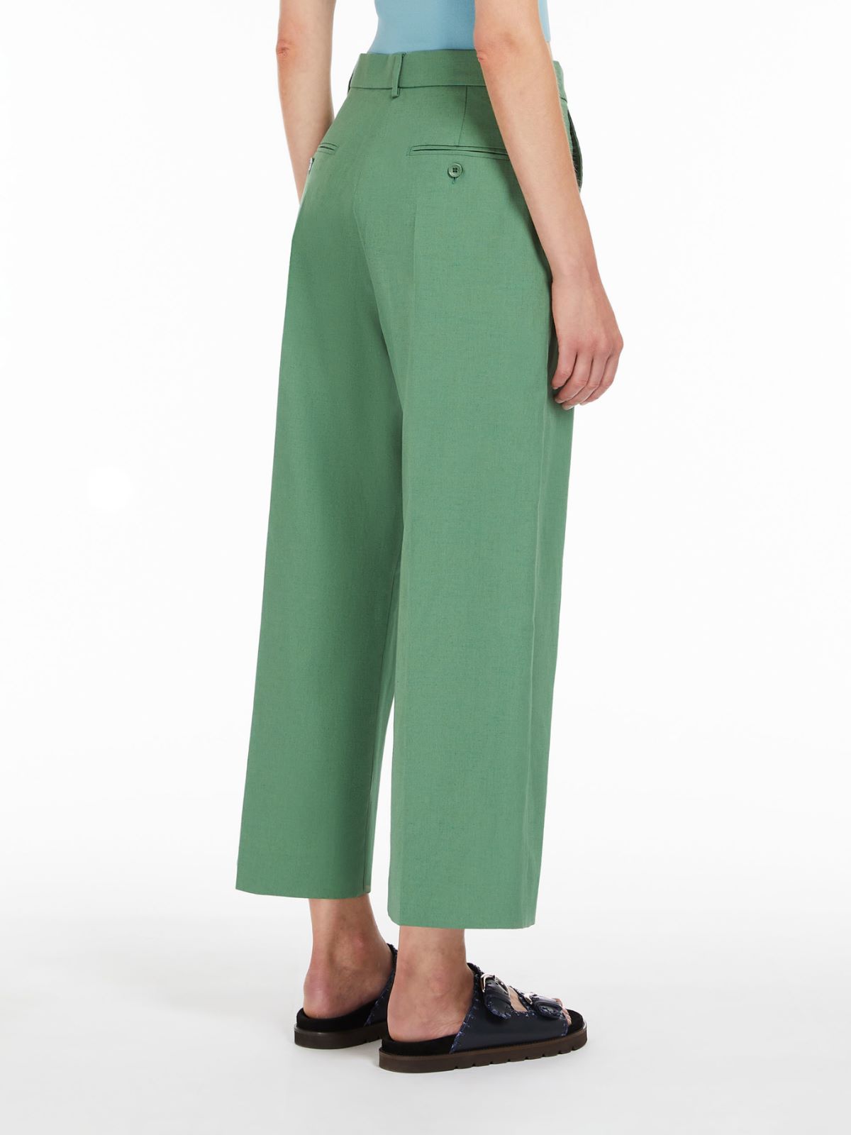 Cotton and linen canvas trousers