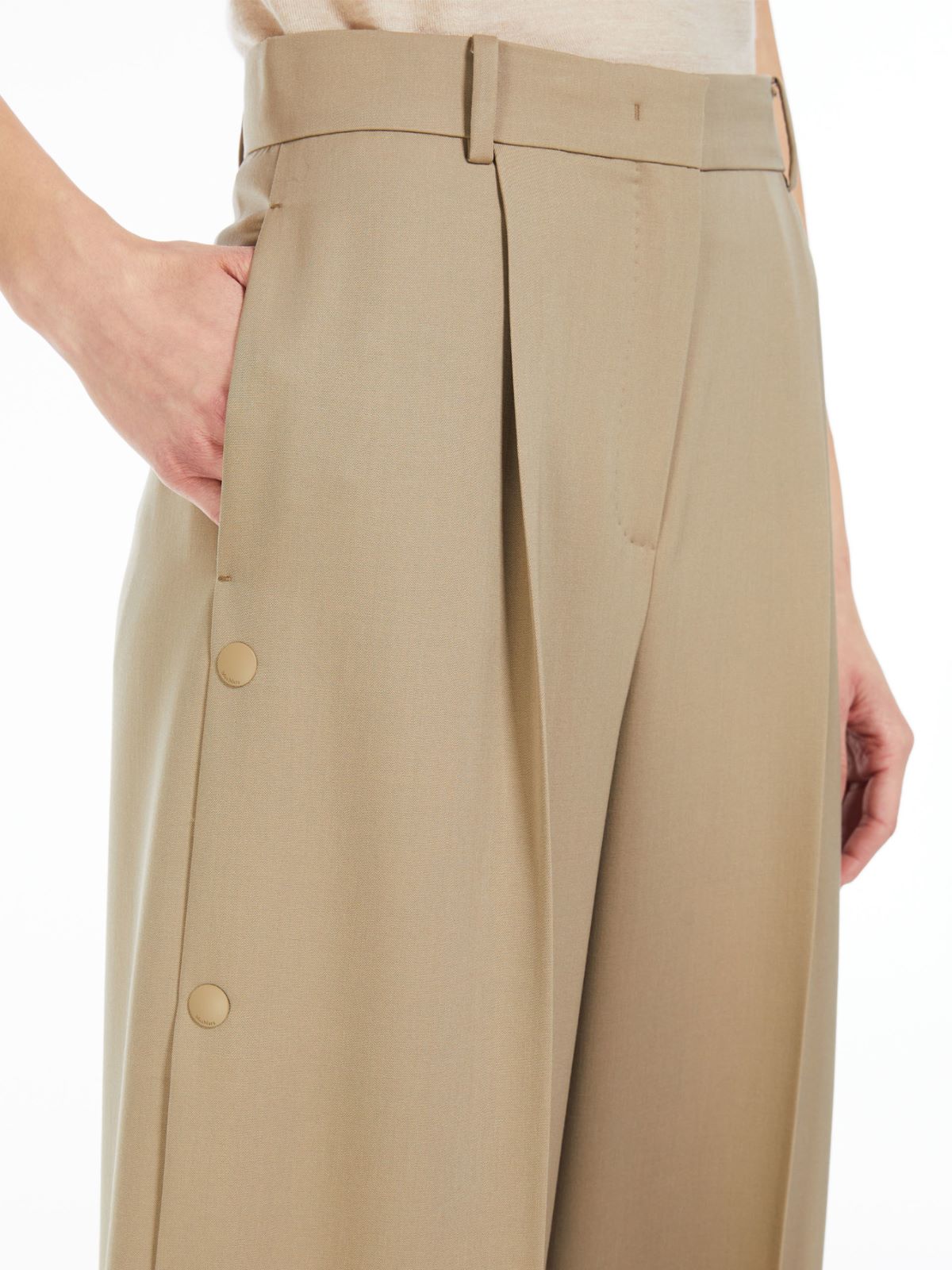 Wool and mohair wide-leg trousers