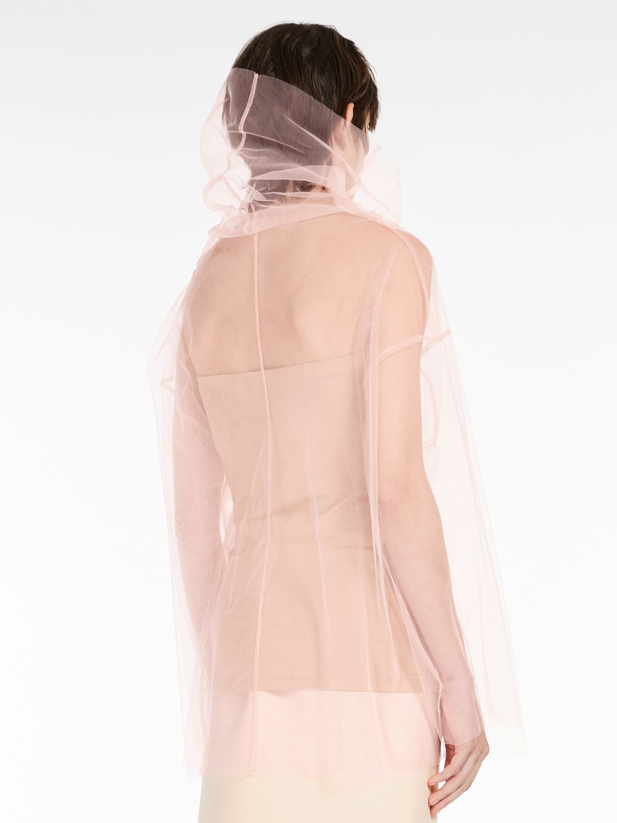 Oversized jumper in technical tulle