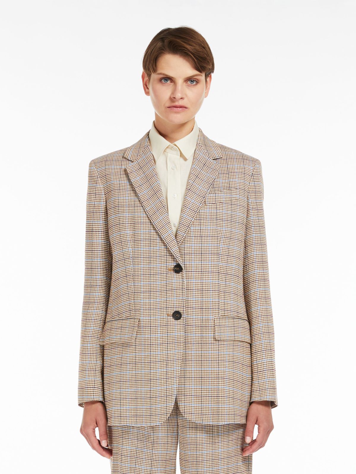 Linen and cotton twill blazer