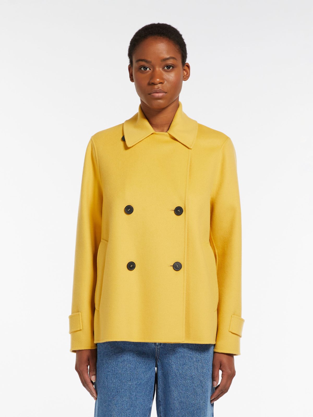 Double-breasted wool pea coat