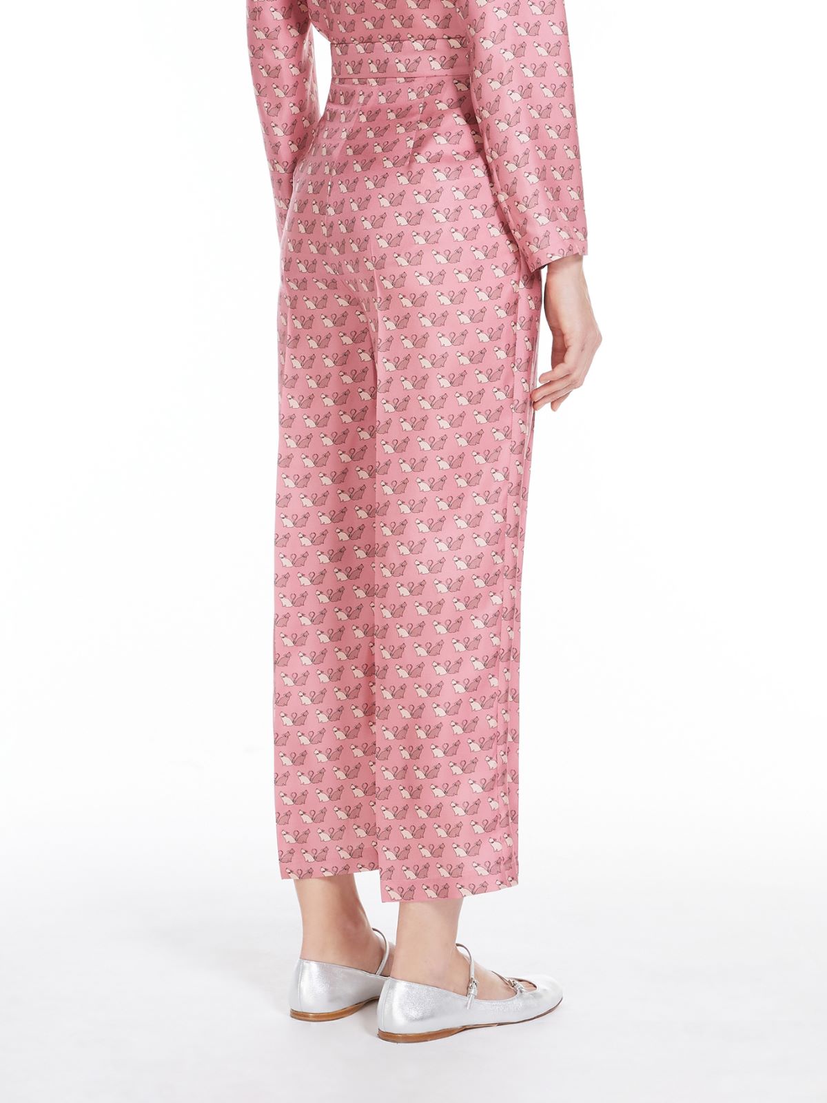 Printed silk trousers