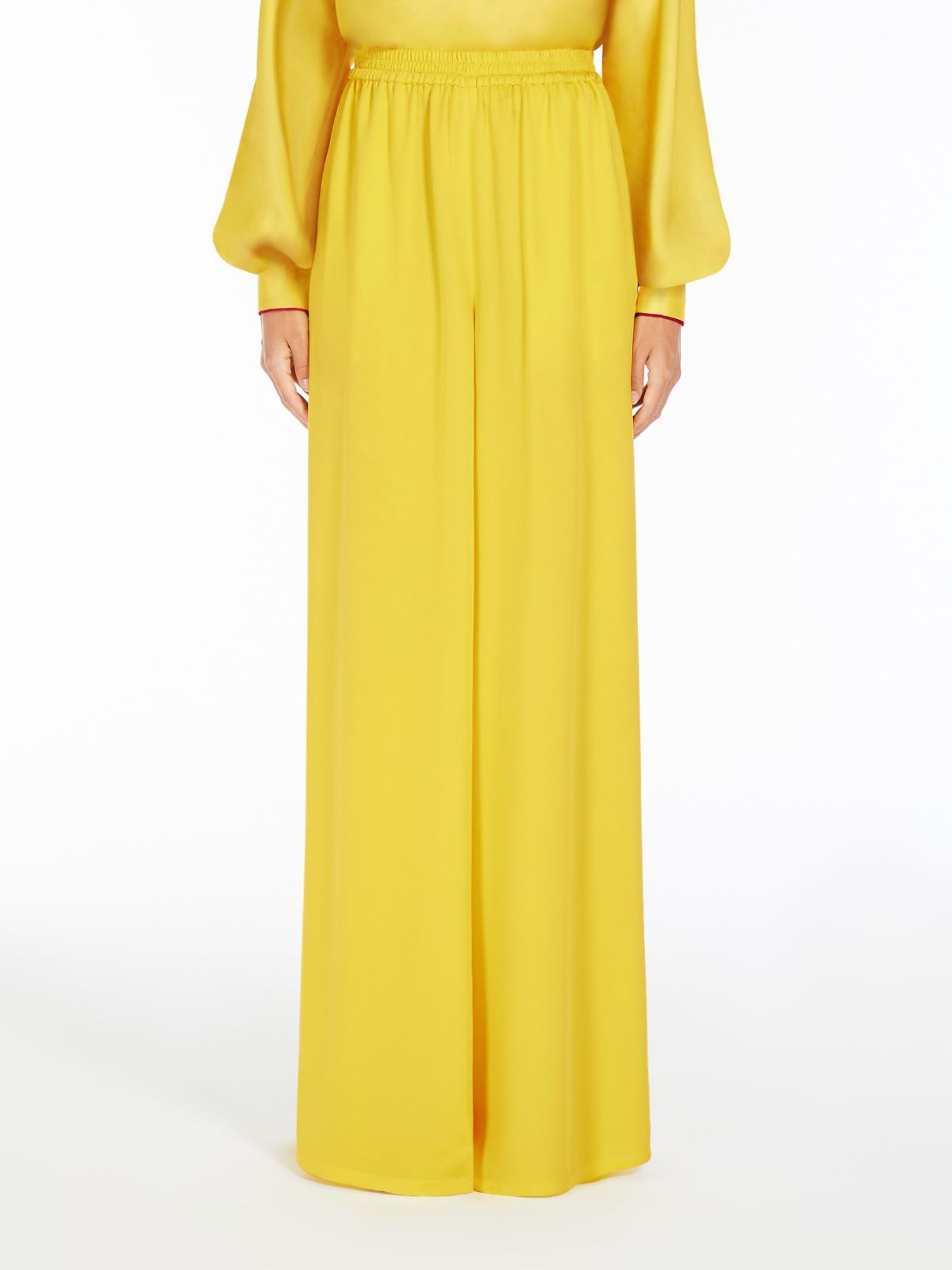 Silk wide-leg trousers