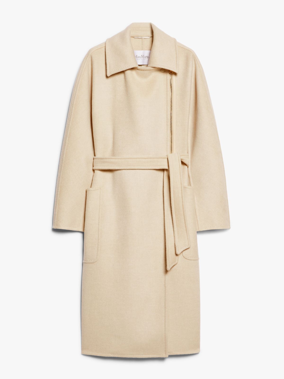 Wool coat with zip