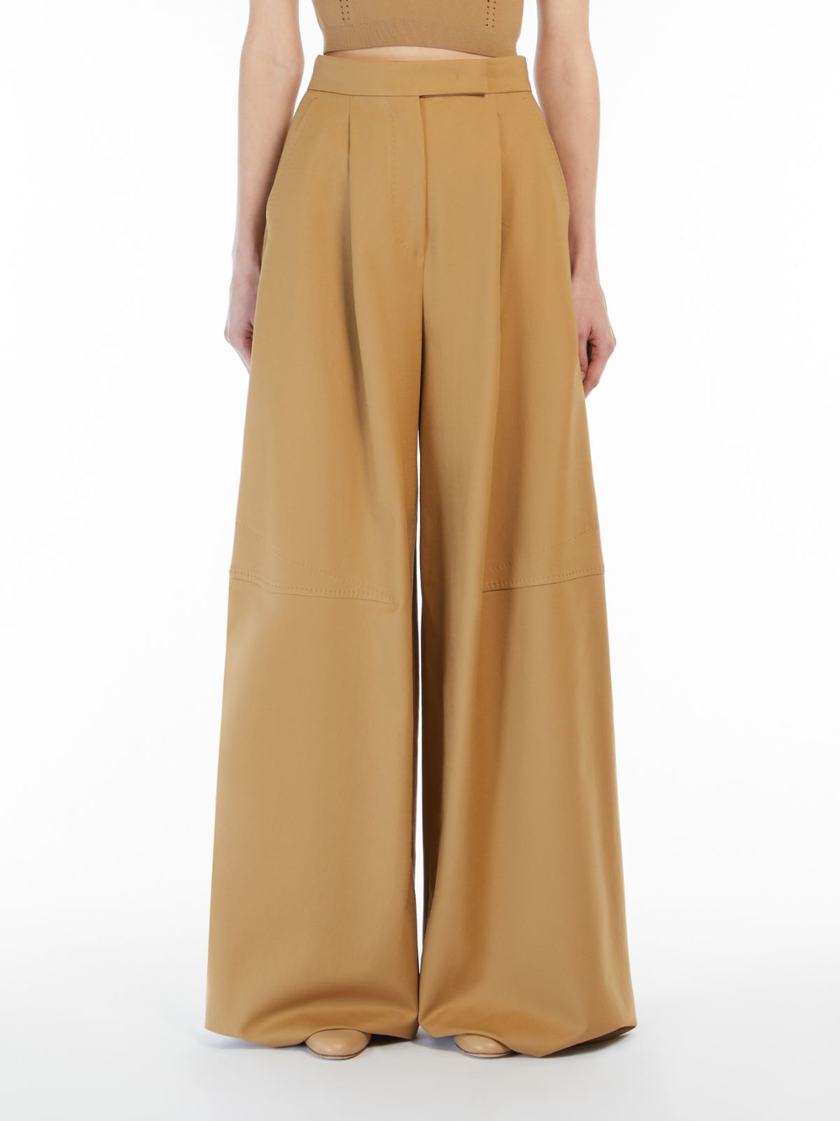 Oversize stretch cotton trousers