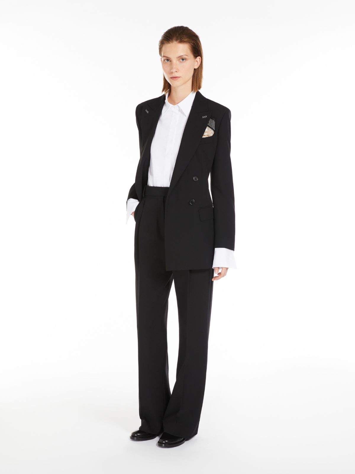 Wool and mohair wide trousers