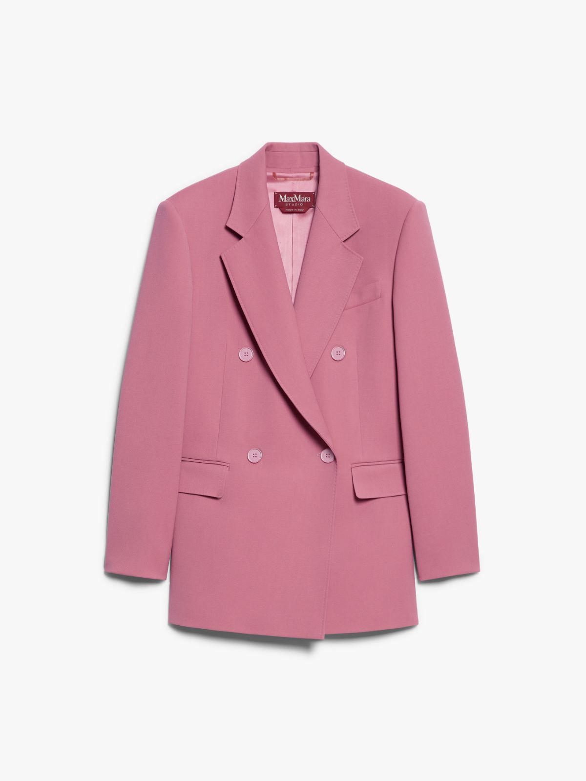 Oversized wool satin crêpe blazer