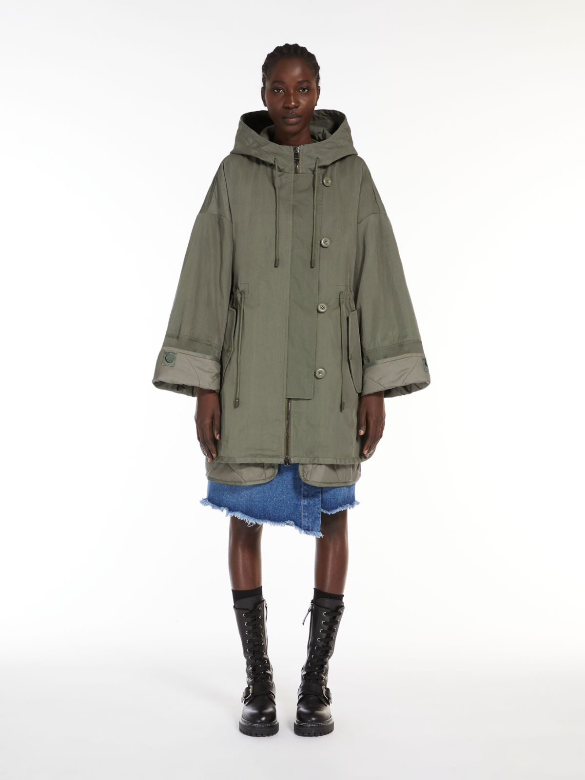 Reversible water-repellent cotton parka