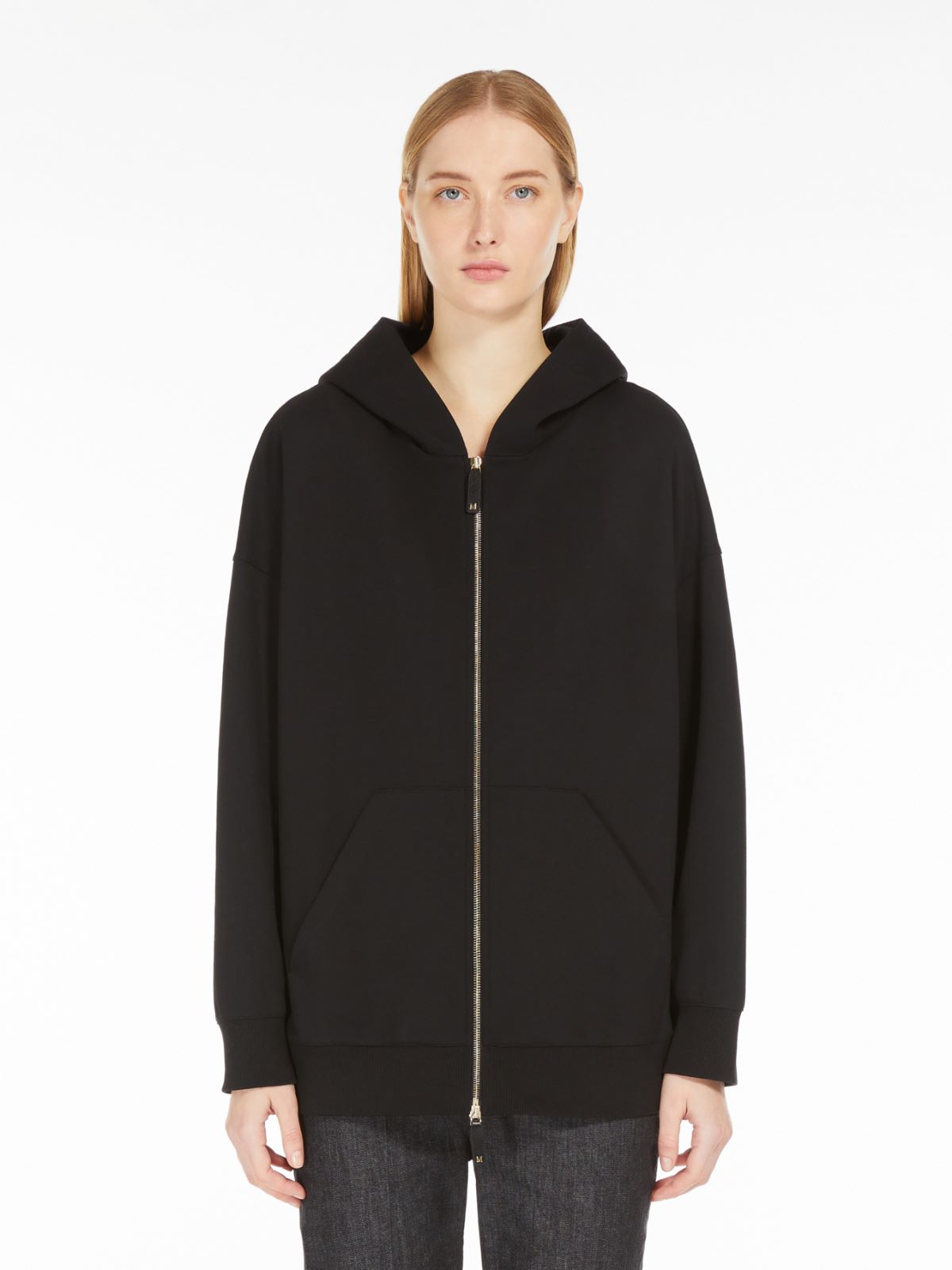 Zip-up cotton sweatshirt