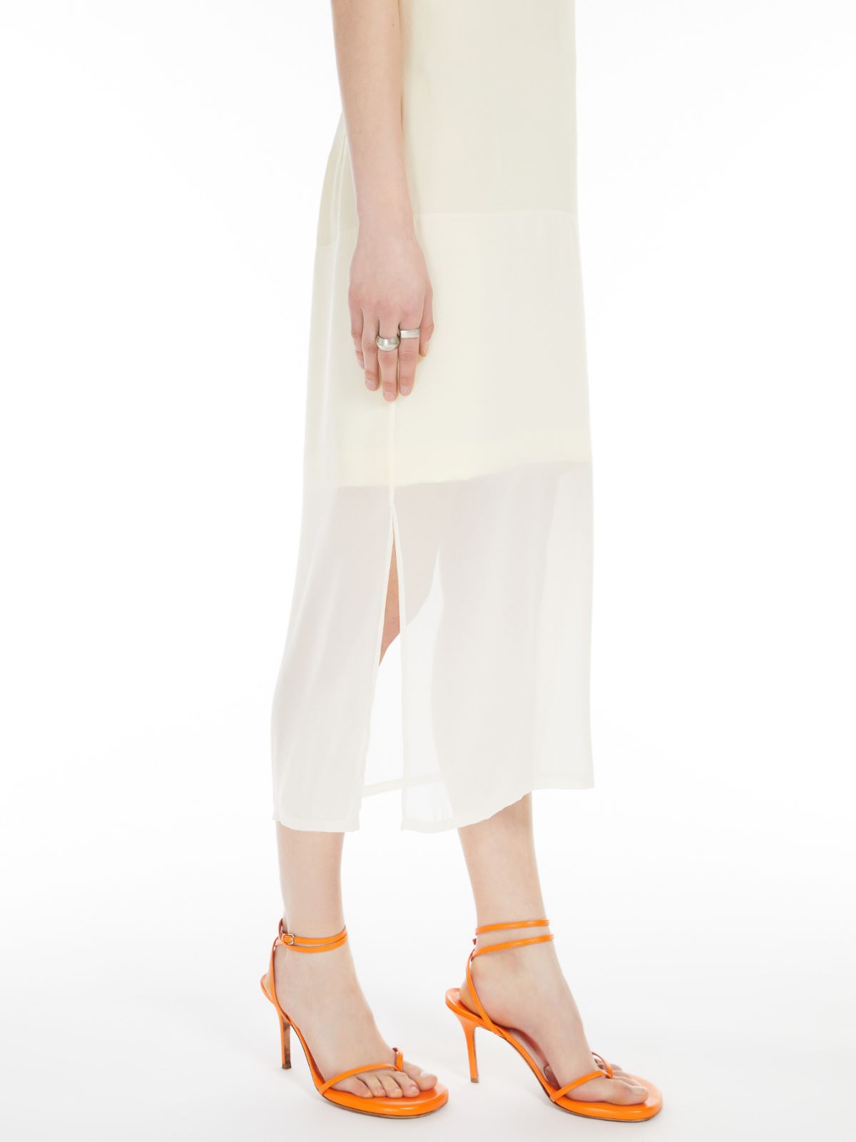 Dress with chiffon insert