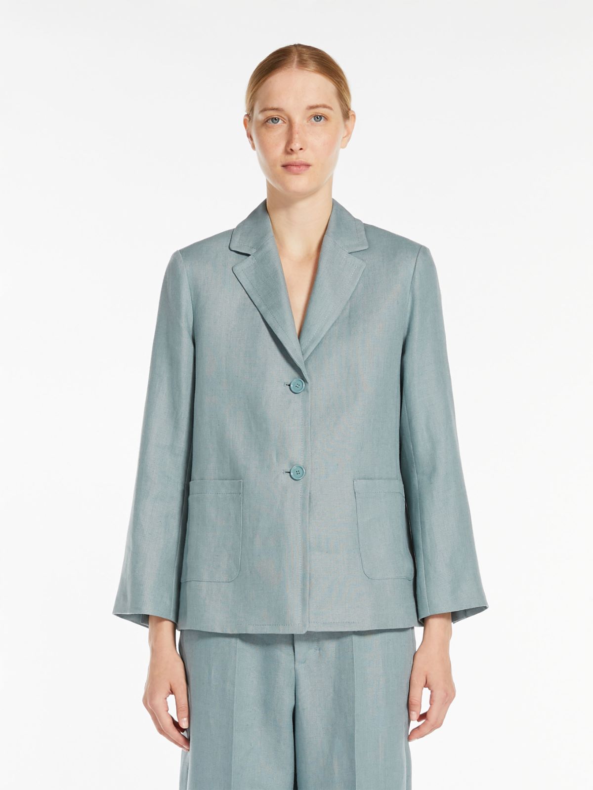 Single-breasted linen jacket