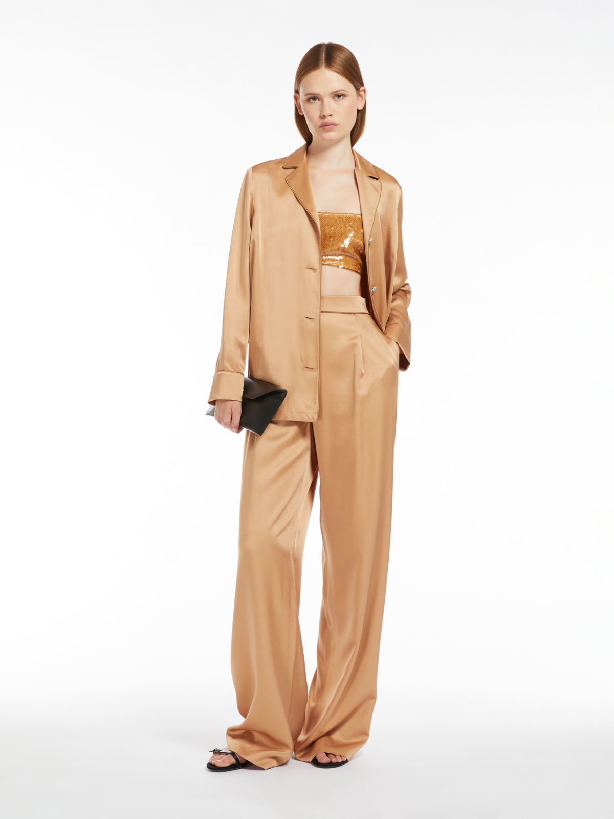 Flowing satin trousers