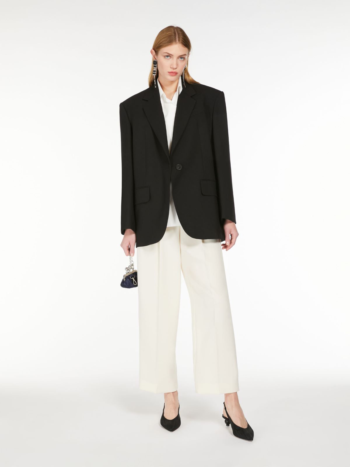 Oversized woollen cloth blazer