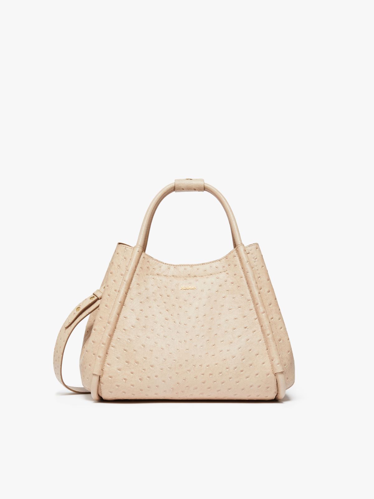 Small ostrich-print leather Marine Bag