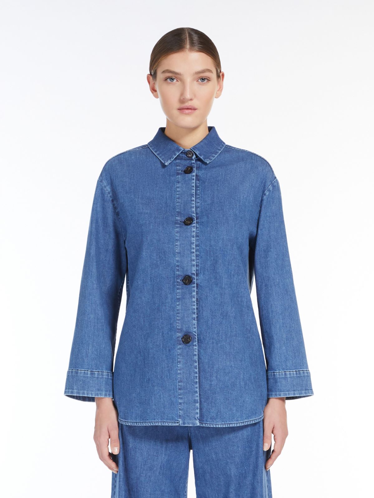 Stretch denim shirt