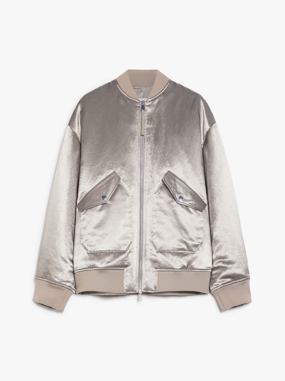 Oversized satin bomber jacket