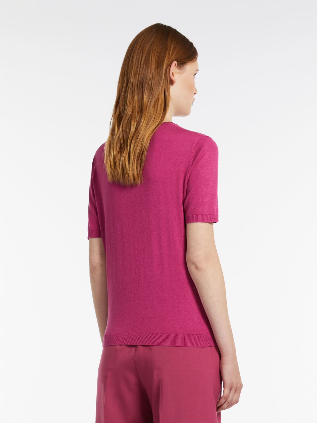 Silk and cotton yarn T-shirt