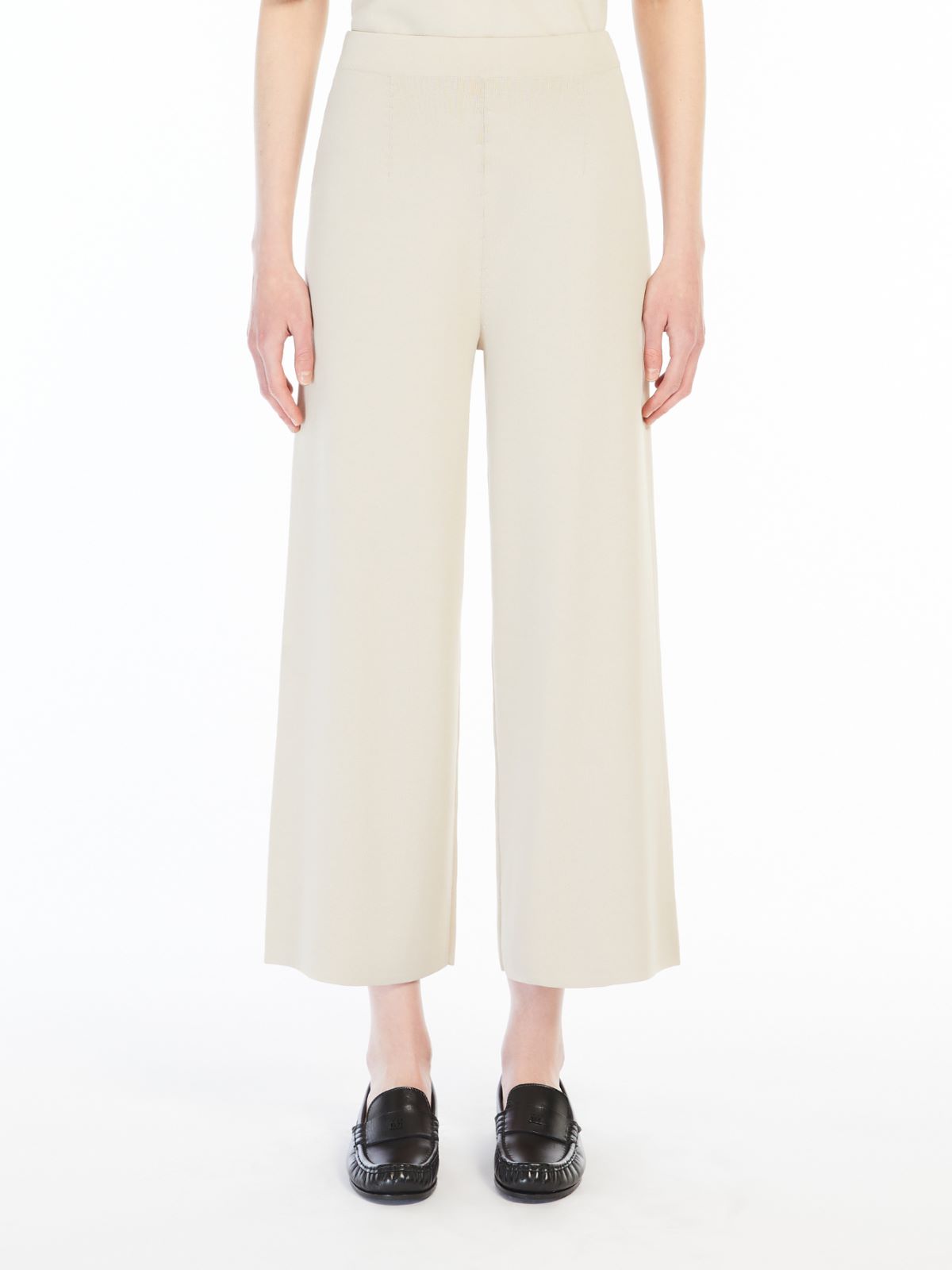 Crêpe viscose cropped trousers