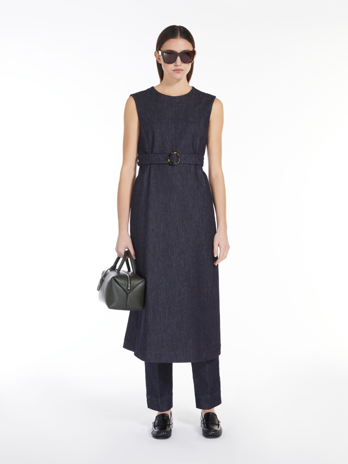 Stretch denim pencil dress