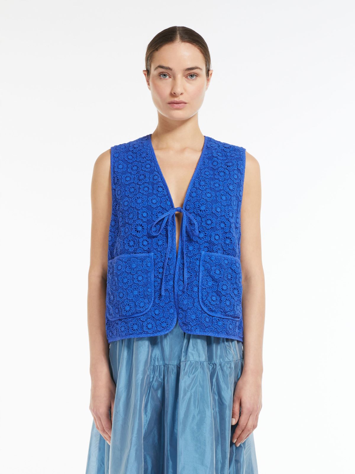 Cotton macramé waistcoat