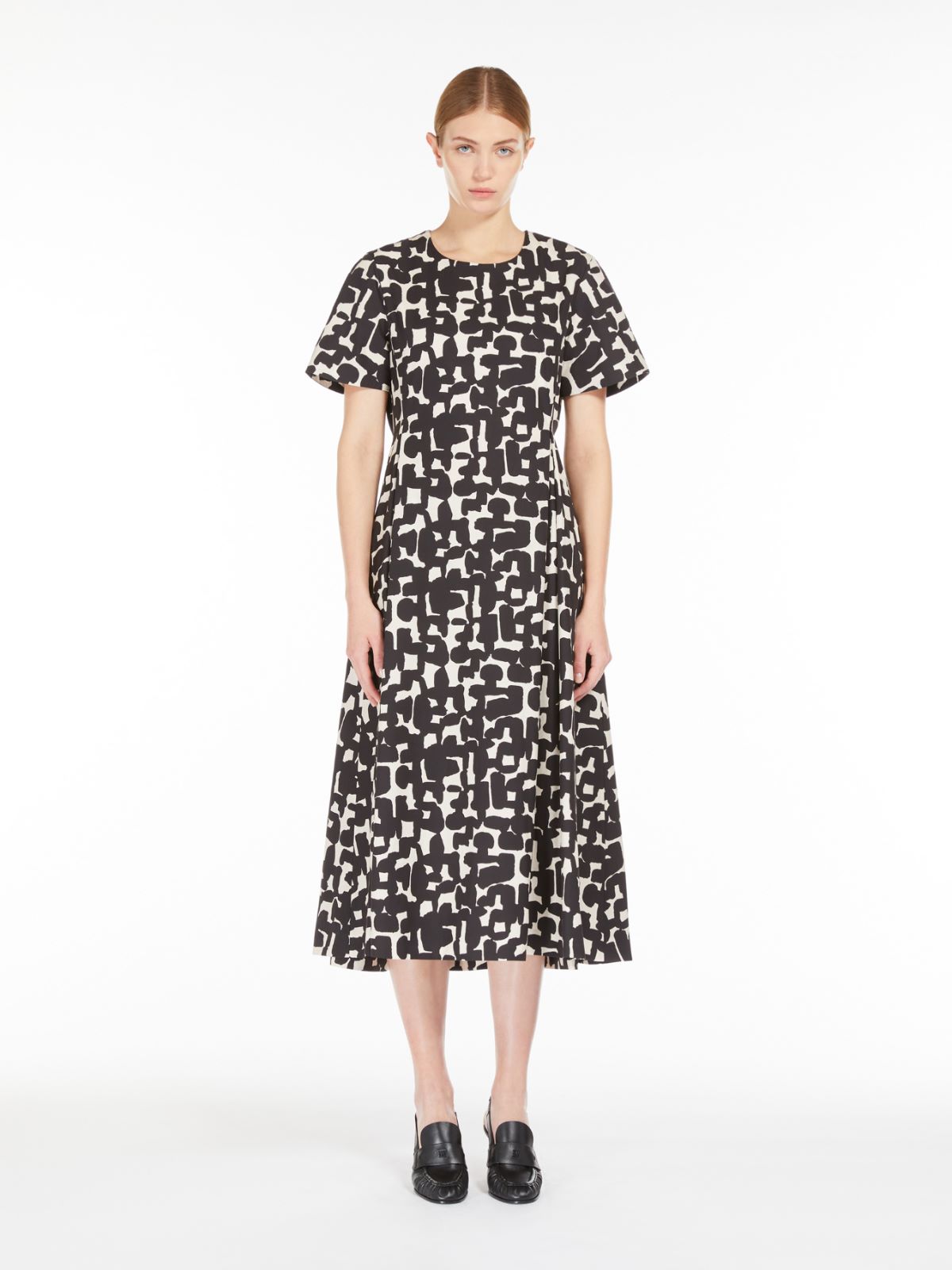 Printed cotton midi dress