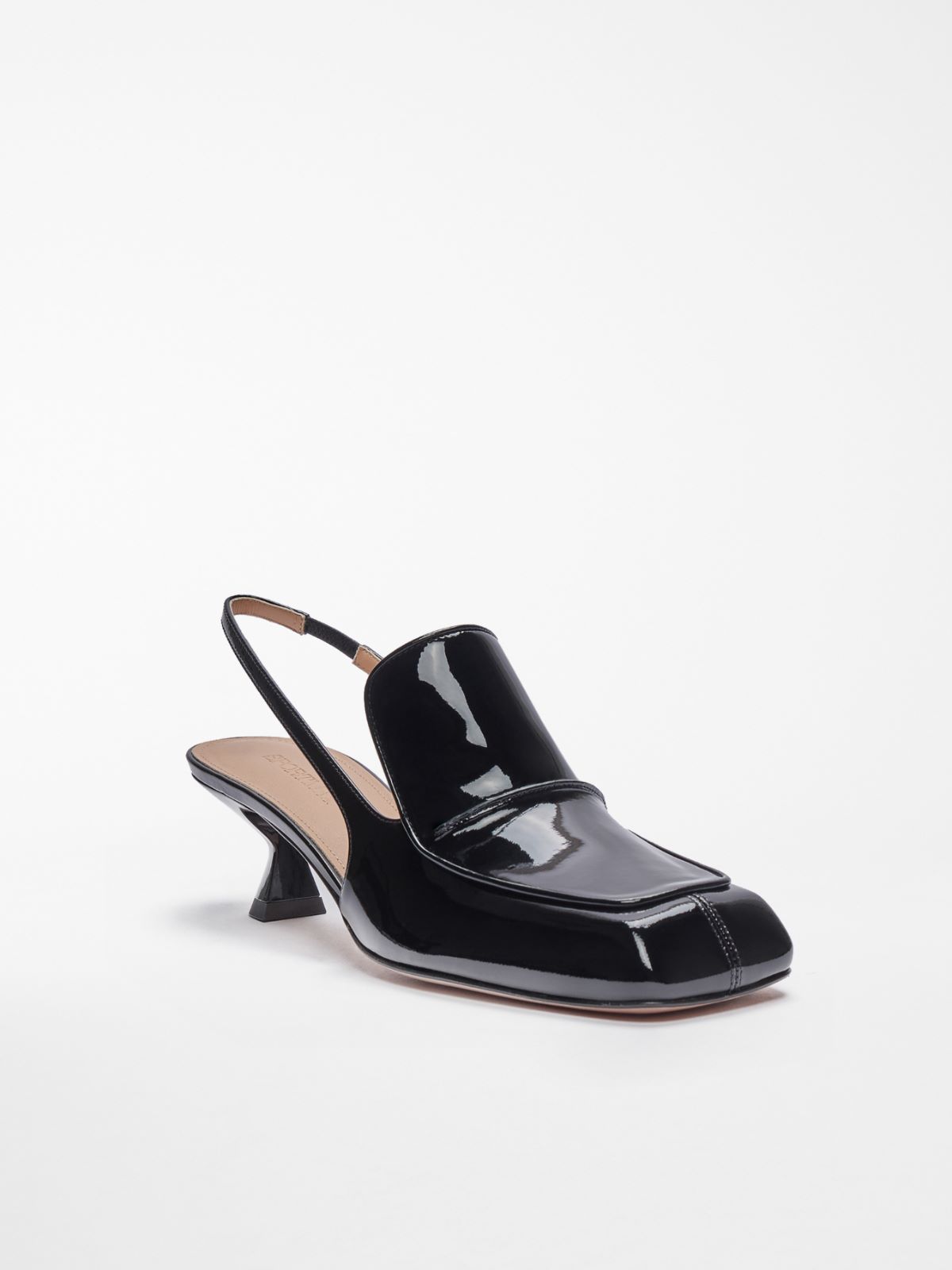 Patent-leather slingbacks