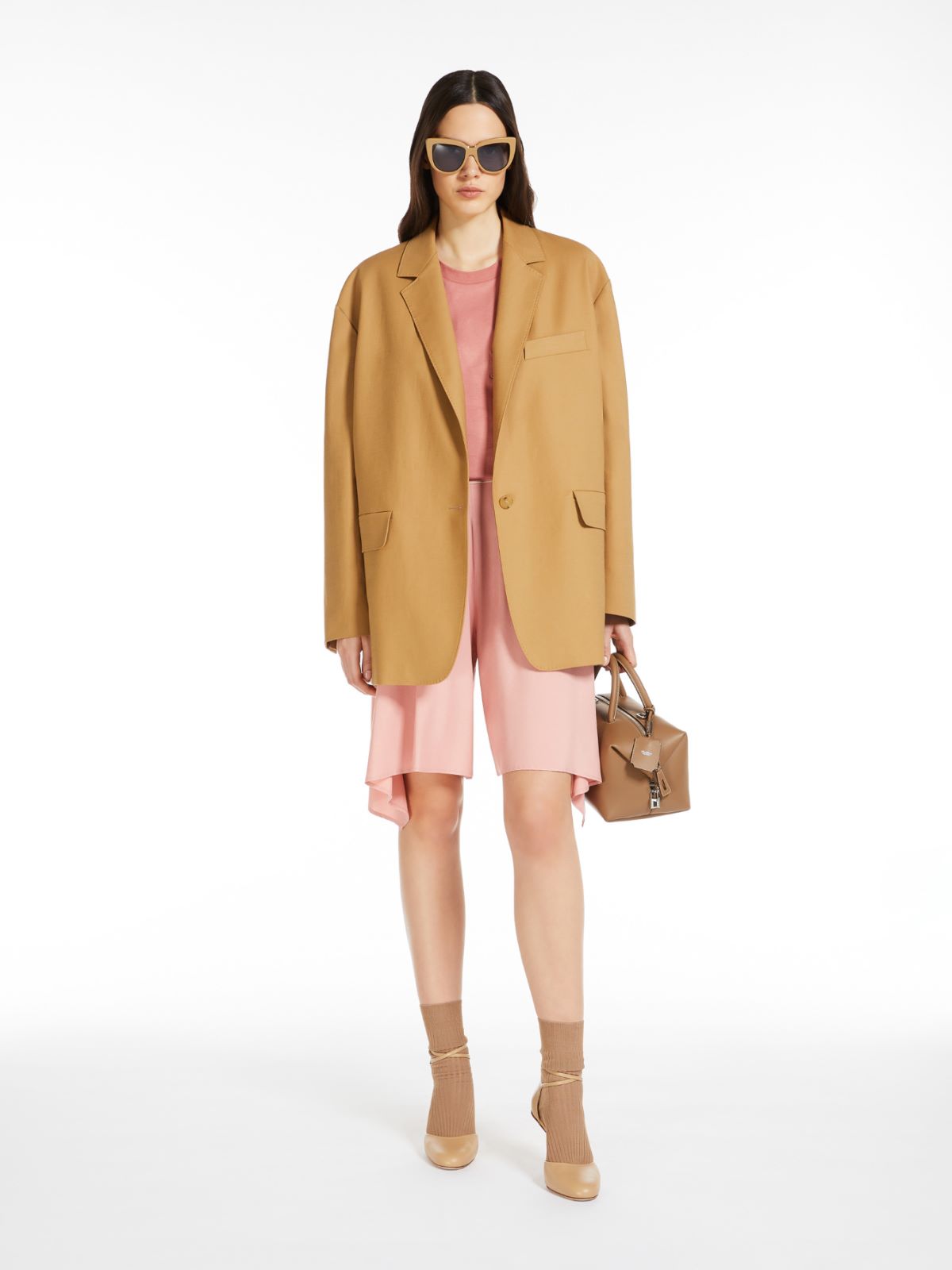 Oversize blazer in cotton canvas