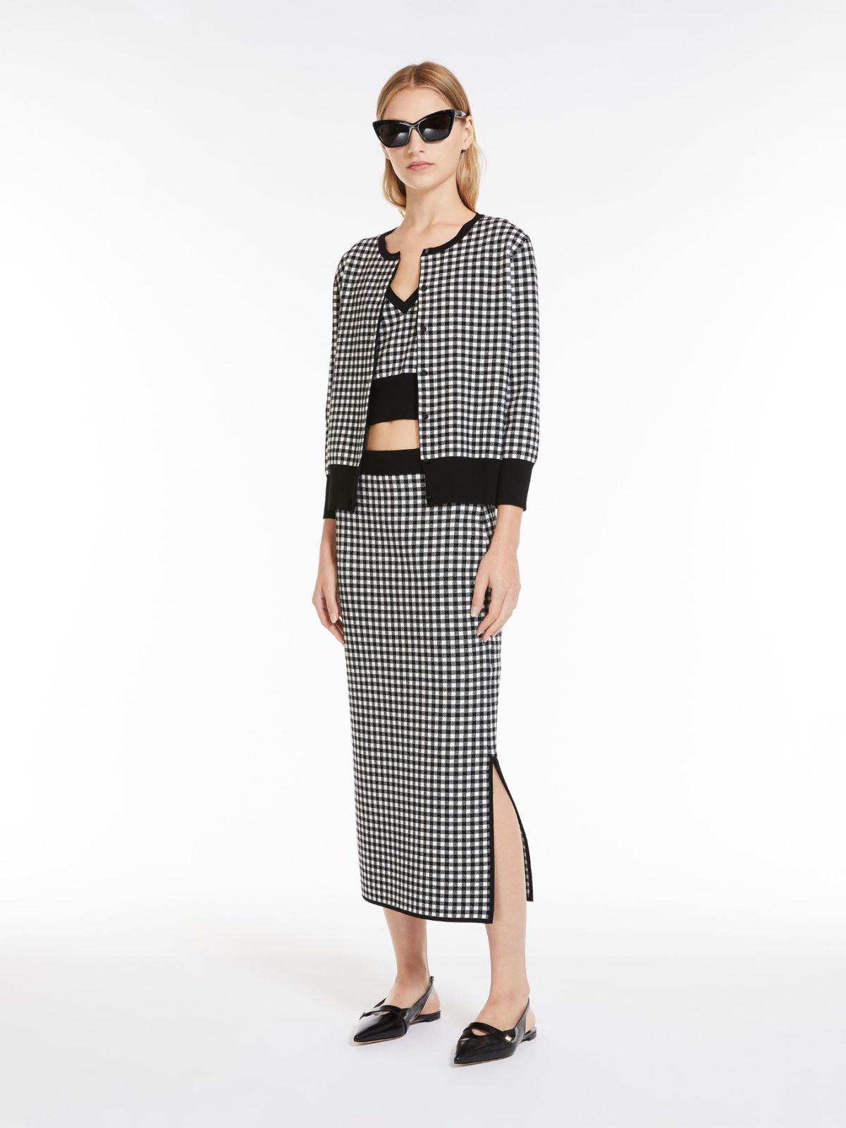 Jacquard viscose cardigan