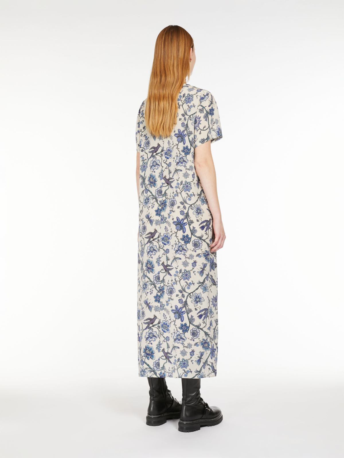Printed silk T-shirt dress
