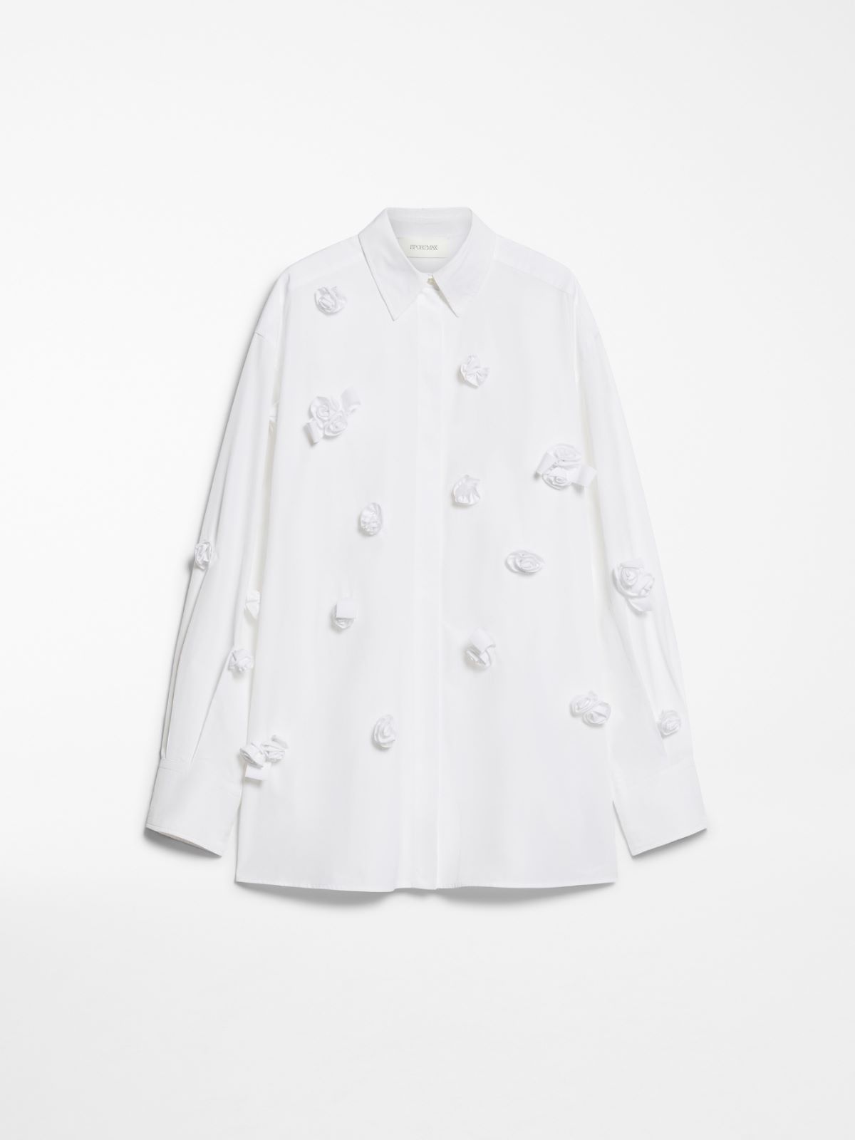 Oversized shirt with 3D rose detail