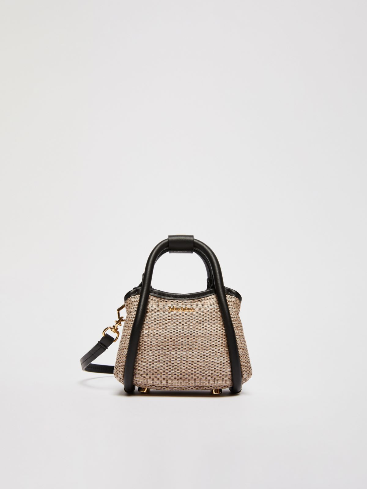 Jacquard raffia-effect fabric mini Marine bag