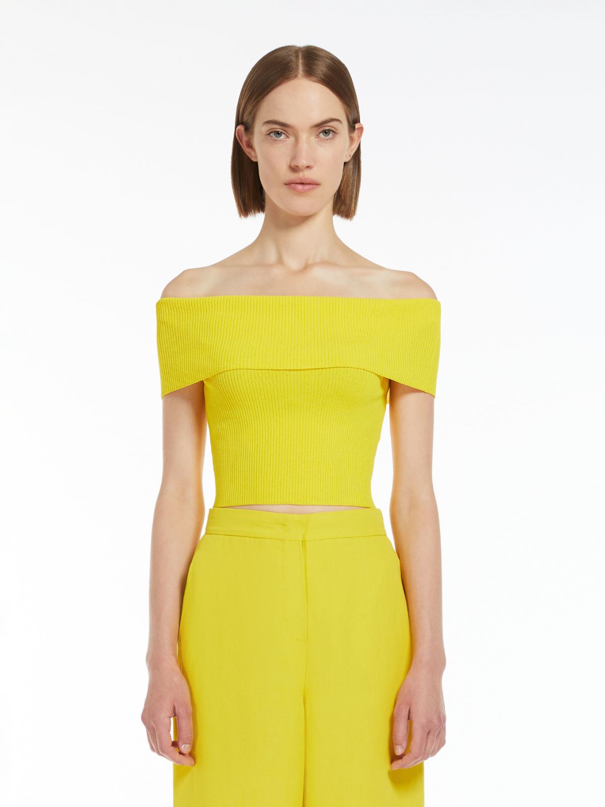 Ribbed viscose crop top