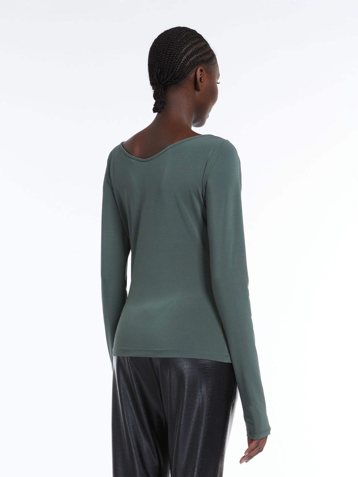 Viscose jersey crêpe T-shirt