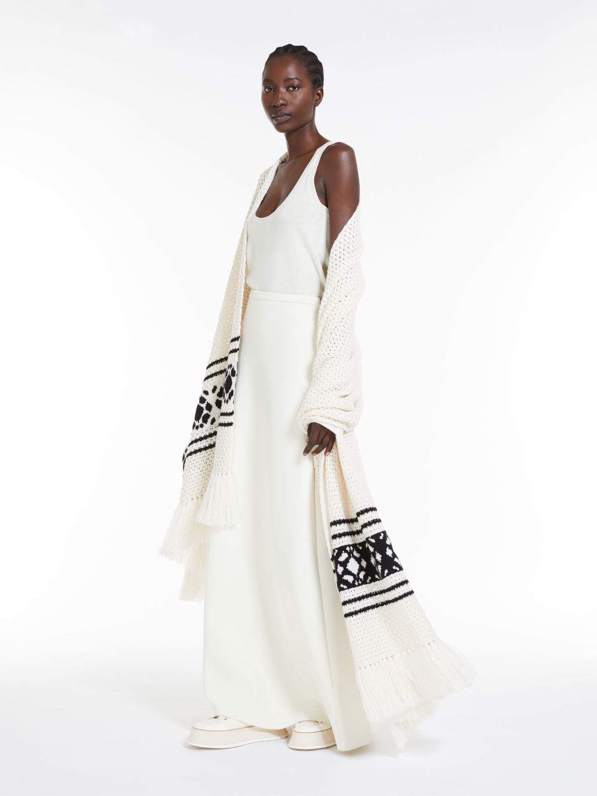 Long skirt in cotton scuba fabric