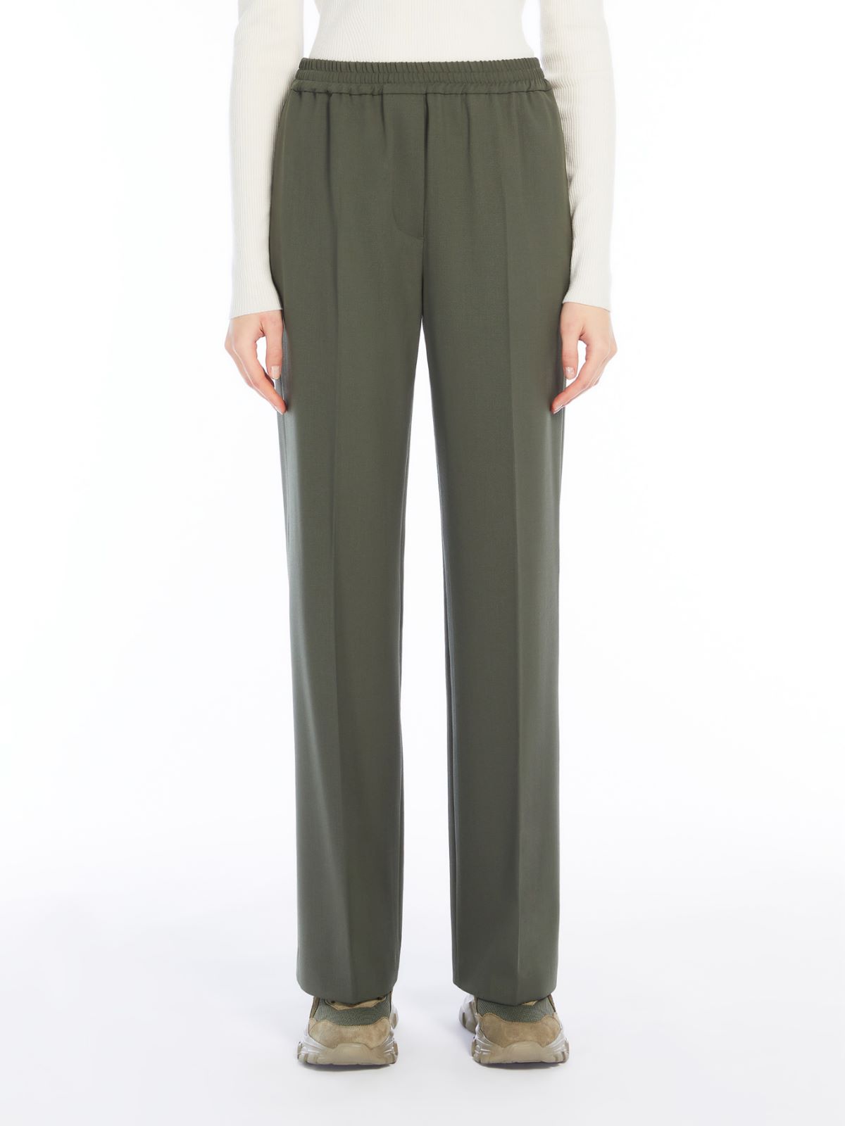Wool gabardine trousers