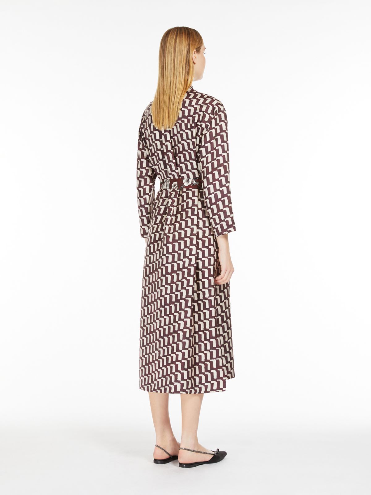 Reversible silk shirt dress