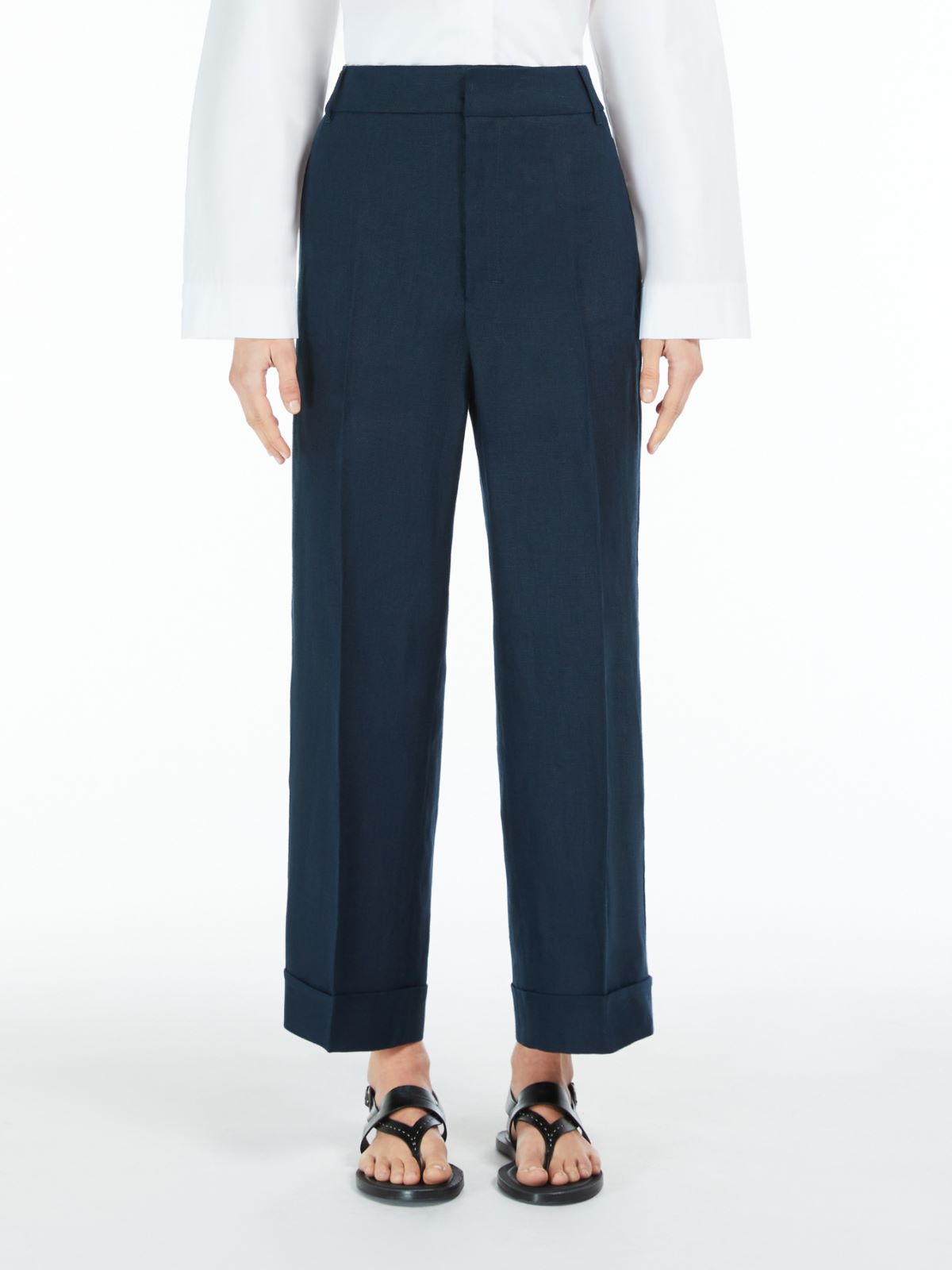 Linen canvas palazzo trousers