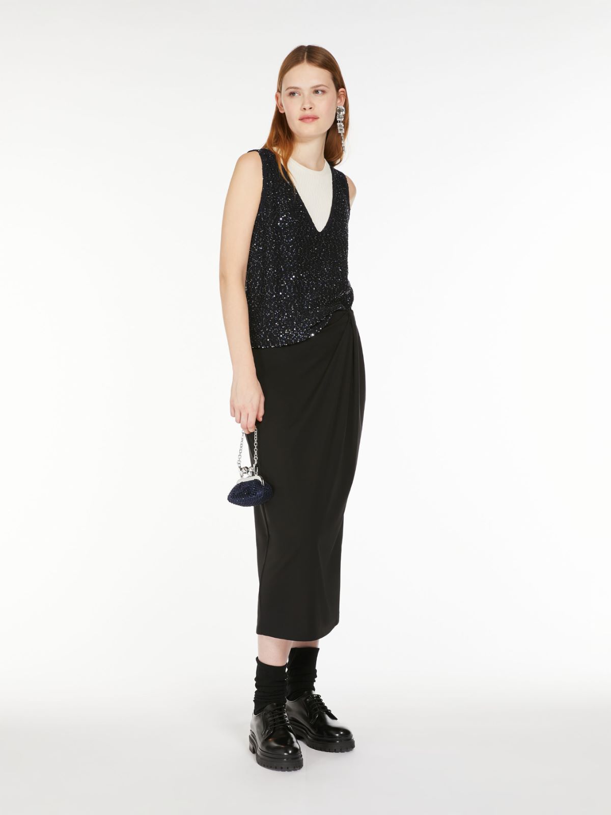 Relaxed-fit sequin top