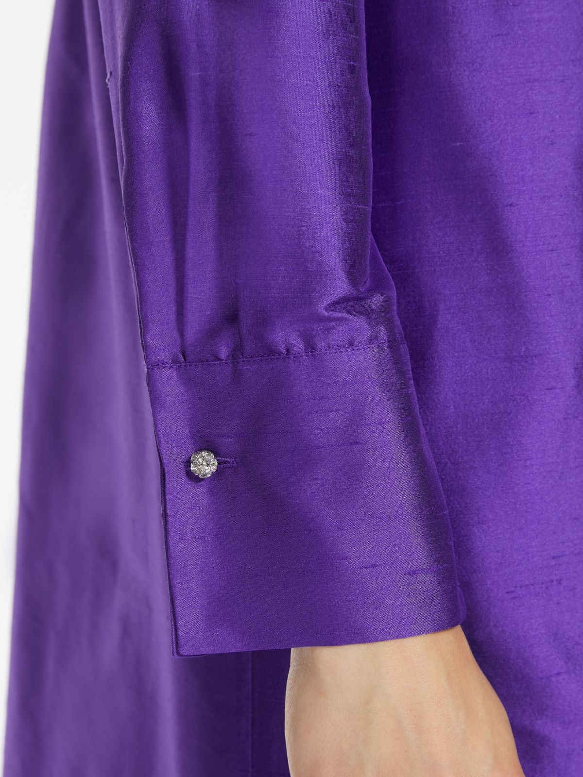 Belted silk shirt dress