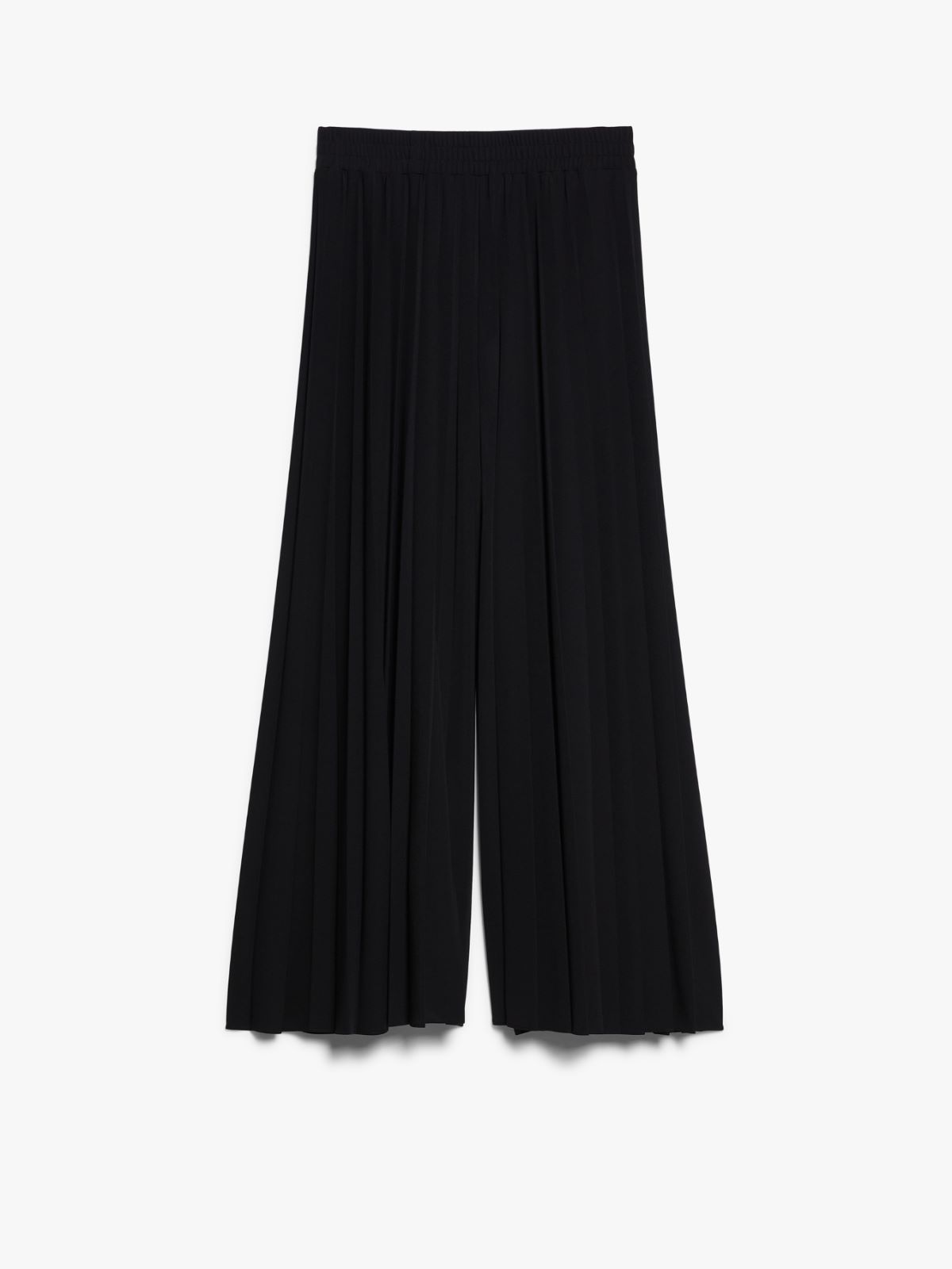 Pleated jersey A-line trousers