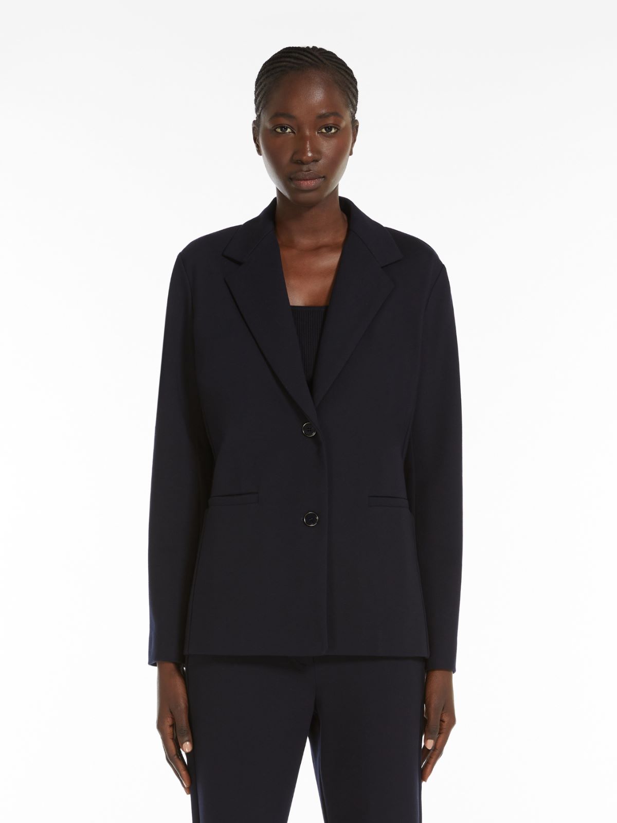 Milan-stitch jersey blazer