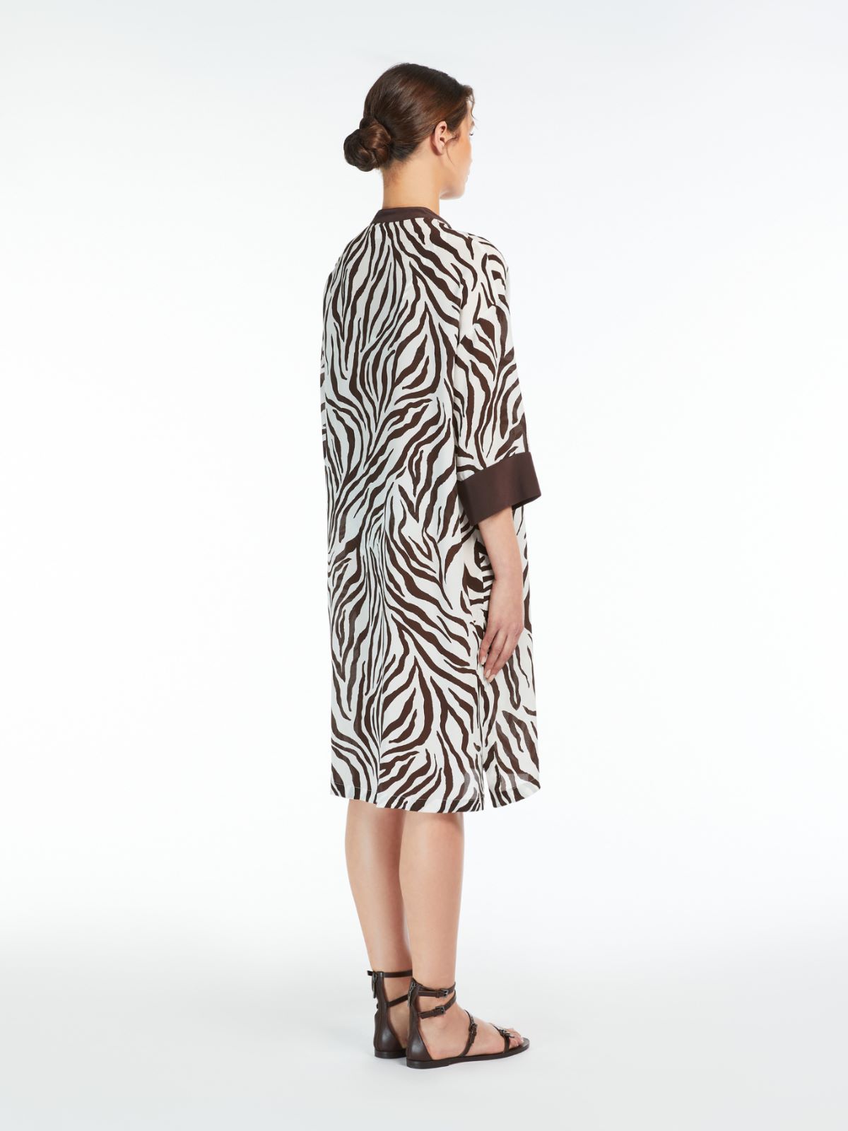 Printed silk kaftan