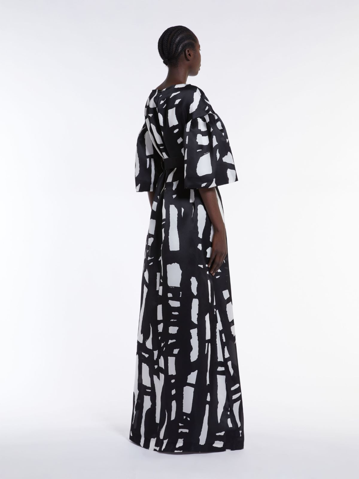 Printed silk organza dress