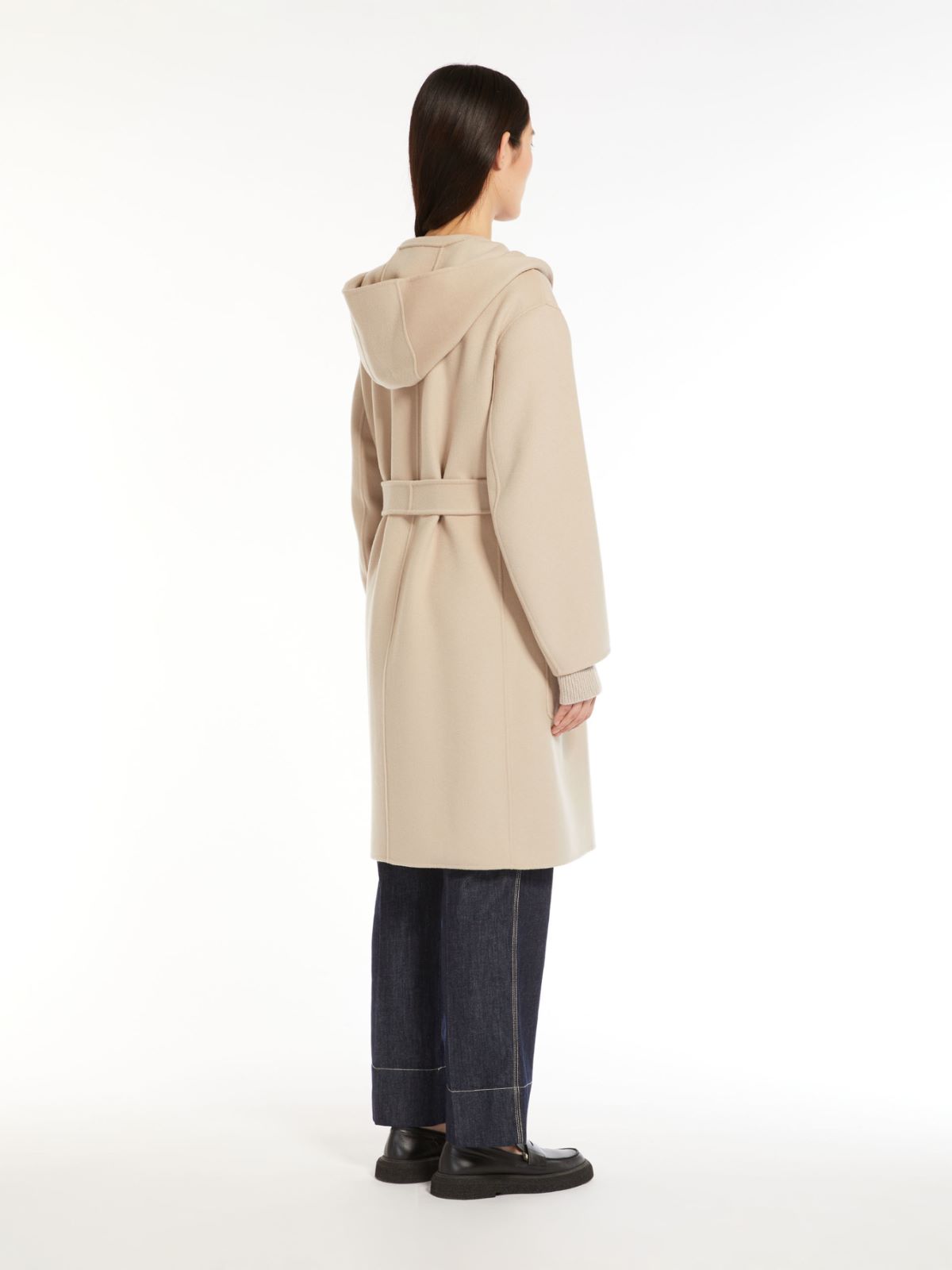 Hooded wool coat