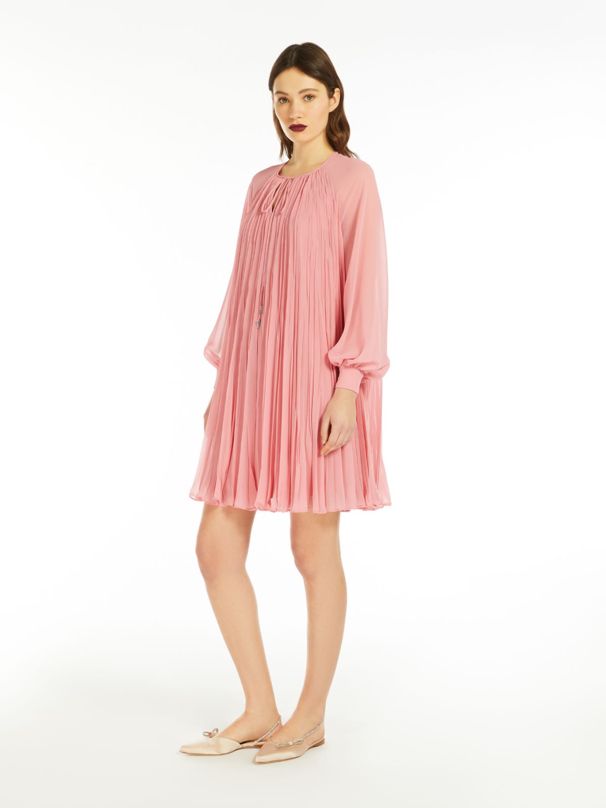 Sablé georgette flared dress