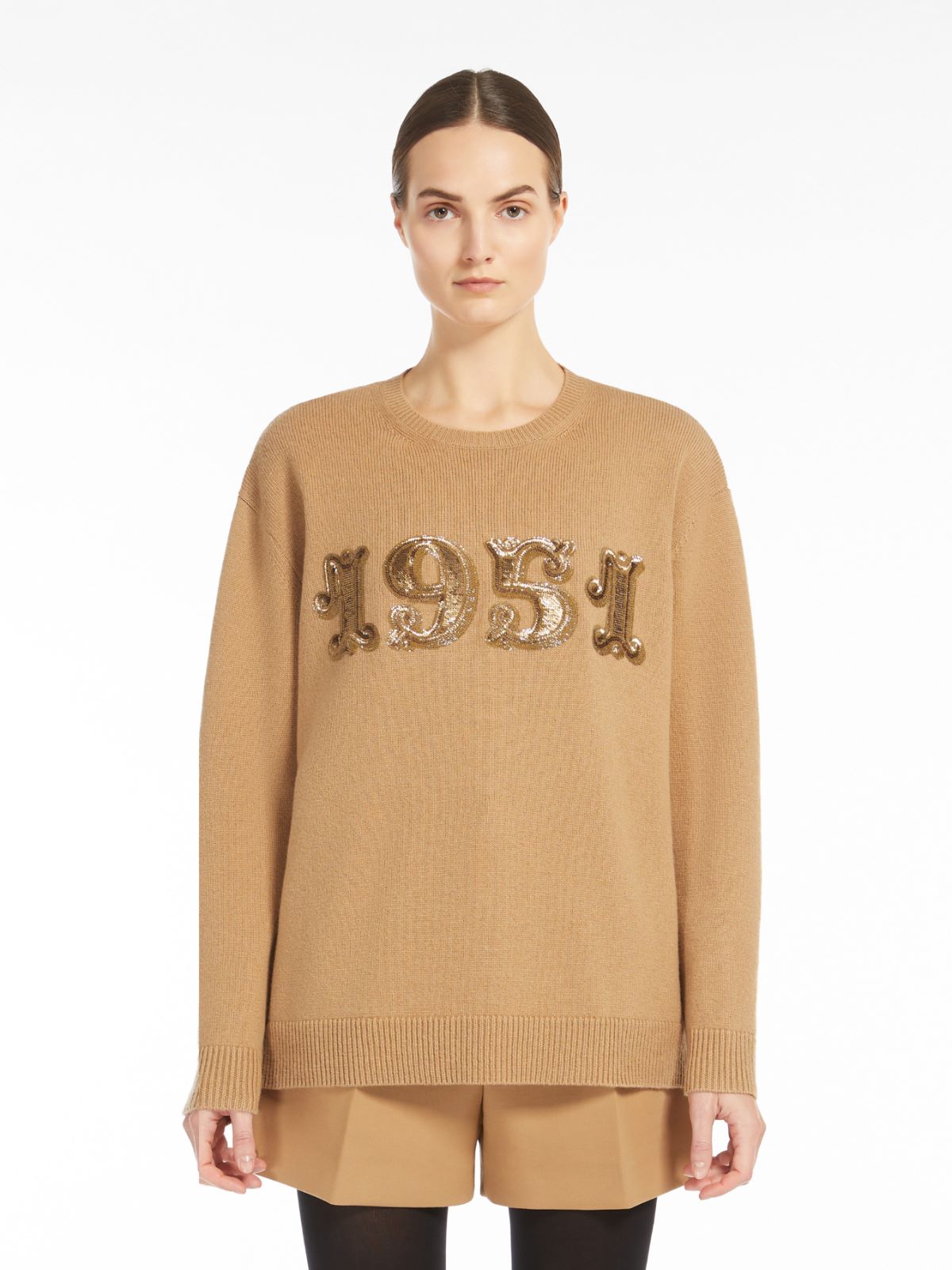Wool, cashmere and sequin pullover
