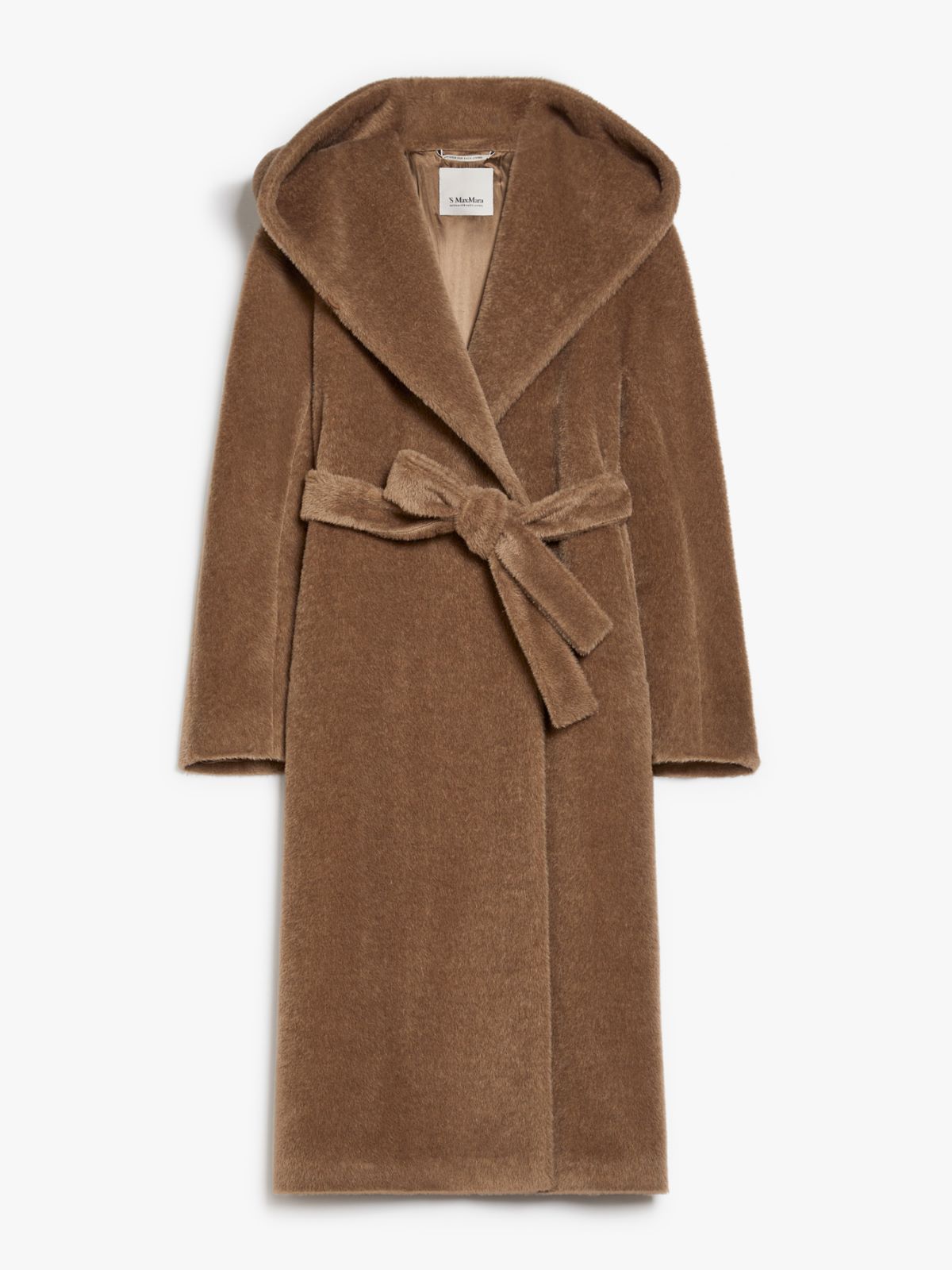 Alpaca and wool coat with belt