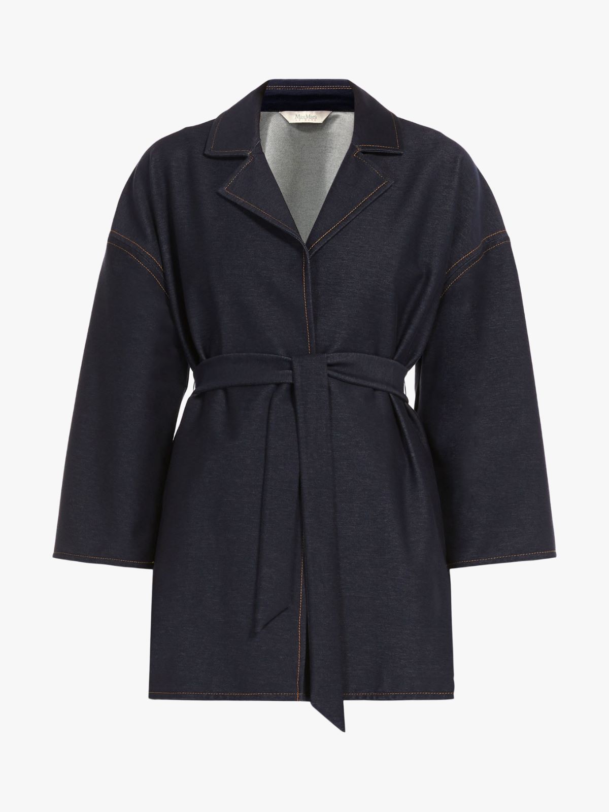 Denim-look jersey robe jacket