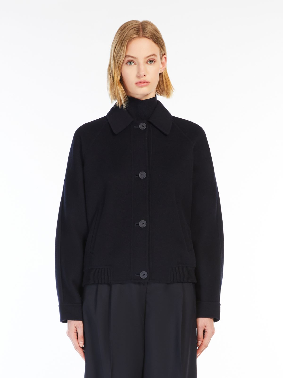 Wool, cashmere and silk bomber jacket